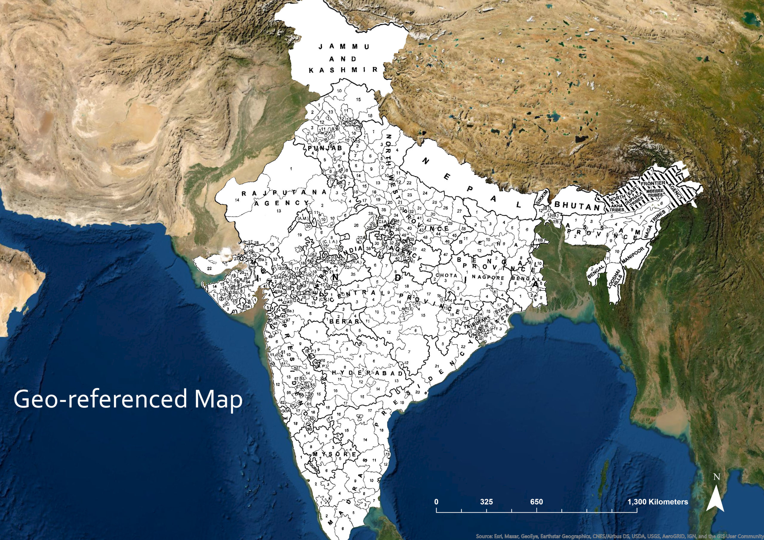 The Source Map Geo-referenced to India